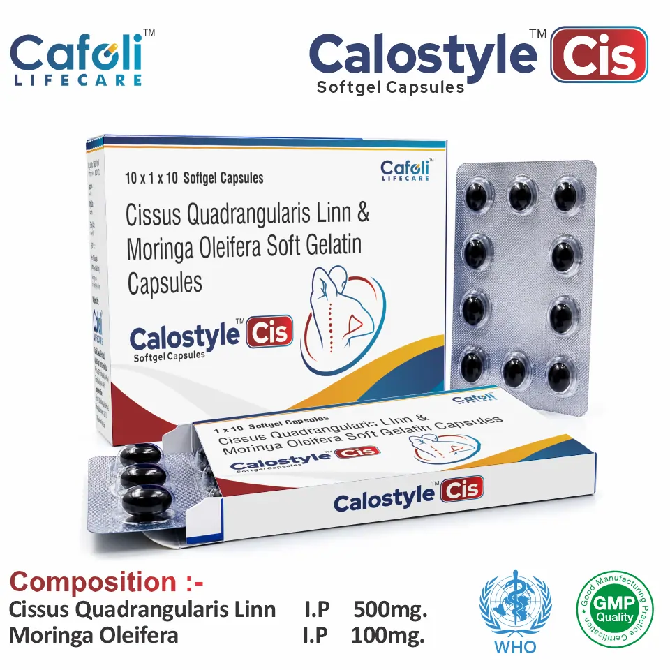 Cissus Quadrangularis + Moringa Oleifera Softgel at the best price in PCD Pharma Franchise for Nutritional Supplement, Joint Health.